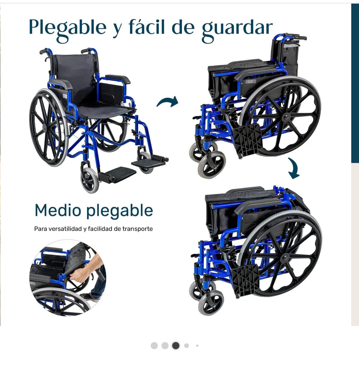 Silla de ruedas azul